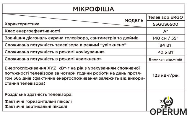 Телевизор ERGO 55GUS6500 (6890909) 55GUS6500 фото