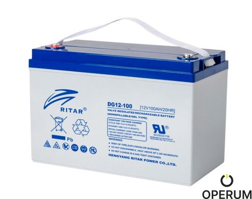 Гелевий аккумулятор для сонячних батарей RITAR DG12-100 12V / 100Ah GEL BATTERY  DG1210012V/100Ah фото