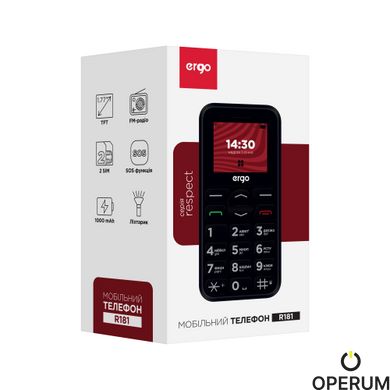 Мобільний телефон ERGO R181 Dual Sim (чорний)