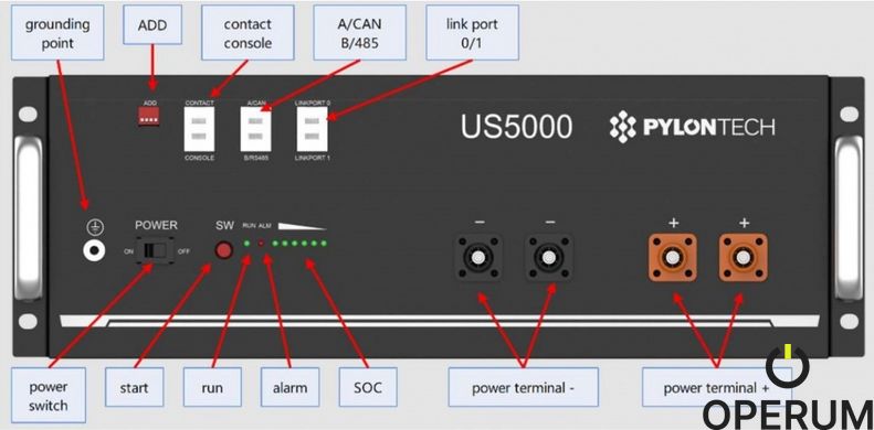 PYLONTECH US5000 Літій-залізо-фосфатний акумулятор (LiFePo4)