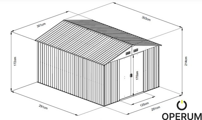 Садовый домик металлический HECHT 10X10 PLUS