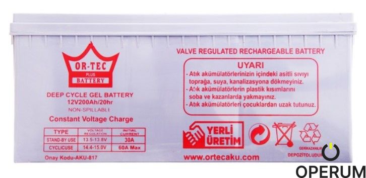 Re/бат OR-TEC 12v 200 Ah GEL Гелевий аккумулятор для сонячних батарей 12v 200 Ah GEL фото