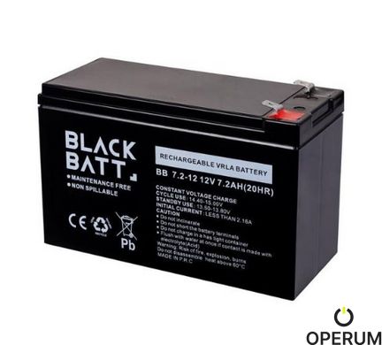 Re/бат Blackbatt 12V/7,2Ah AGM Гелевий акумулятор AGM 12V/7,2Ah AGM фото