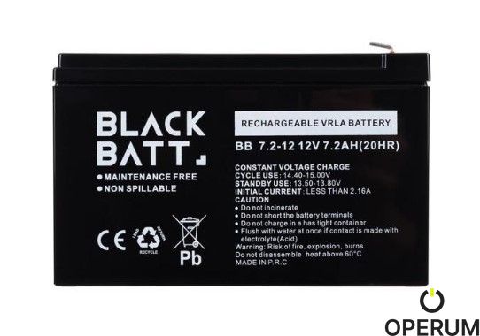 Re/бат Blackbatt 12V/7,2Ah AGM Гелевий акумулятор AGM 12V/7,2Ah AGM фото