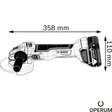 Кутова шліфувальна машина акумуляторна Bosch GWS 18V-10 Li-ion 18 В мала(06019J4004) 06019J4004 фото