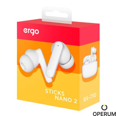 Гарнітура ERGO BS-730 Sticks Nano 2 White BS-730W фото