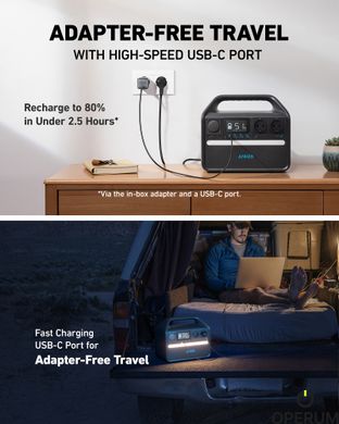 Зарядна станція ANKER 535 PowerHouse - 512Wh/AC 500W/60W 1xPD/3xUSB/1xCar/MPPT